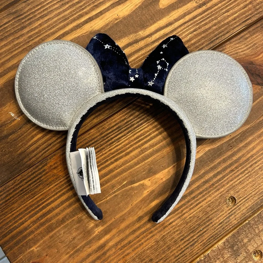 DISNEY WORLD Minnie Ears Silver/Navy Stars And Moon - Picture 3 of 5